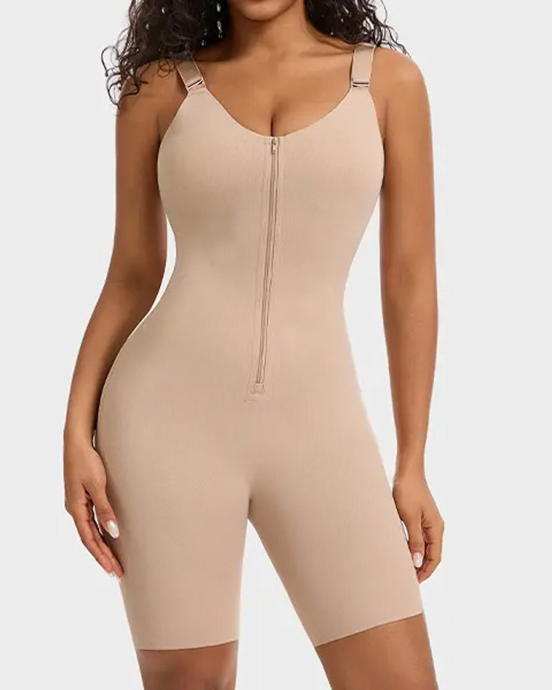 Faja moldeadora de cuerpo completo con cremallera frontal y liberación trasera (Preventa)