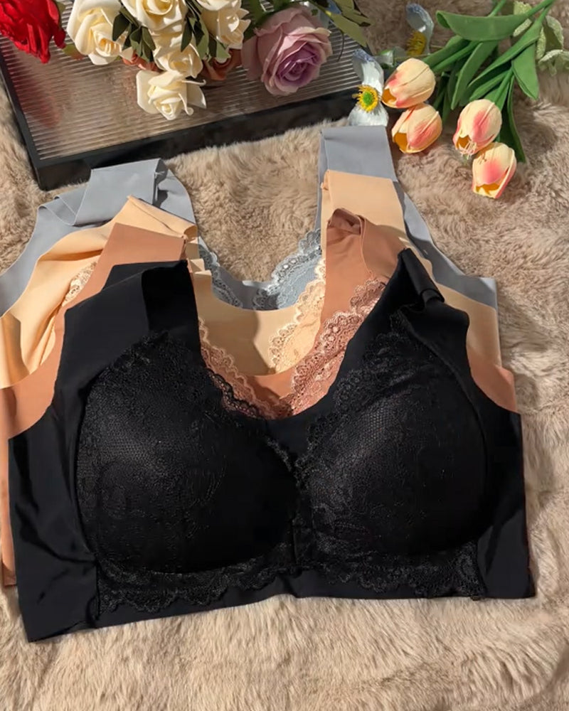 Brasier de encaje con cierre frontal