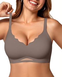 Brasier sin costuras de malla transparente para mujer