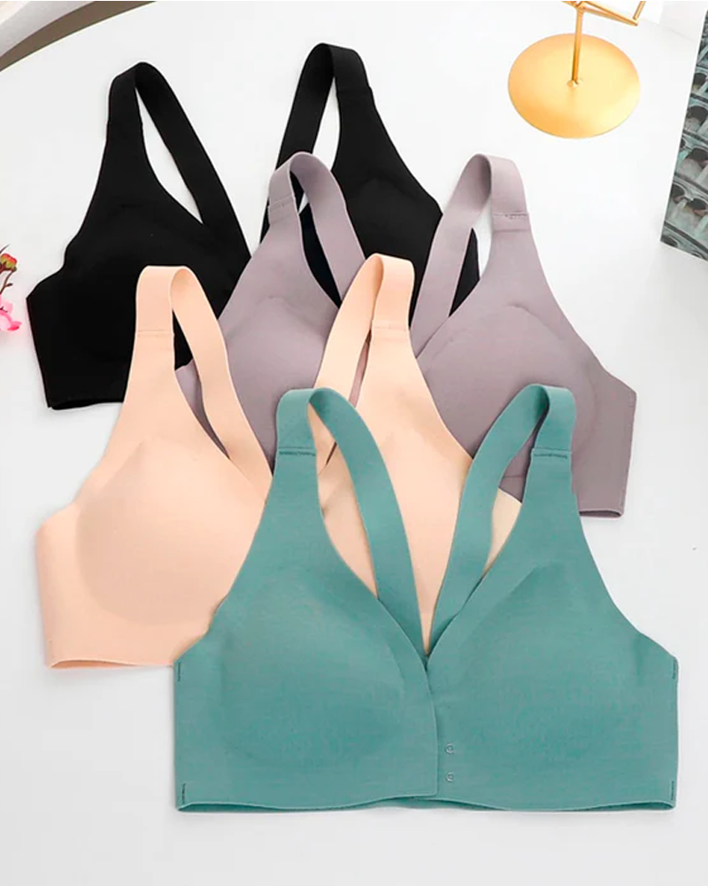 Brasier push up para mujer Push Up Cobertura completa Cuello en V Halter sexy
