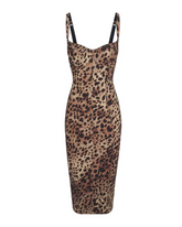 Vestido ajustado elástico con estampado de leopardo