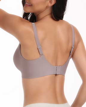 Brasier de gelatina con cuello en V, sin costuras, sin aros y con estampado de leopardo