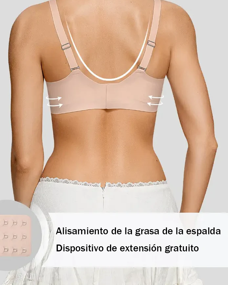Brasier push-up con forma de abanico, sin aros, con soporte suave y antiflacidez