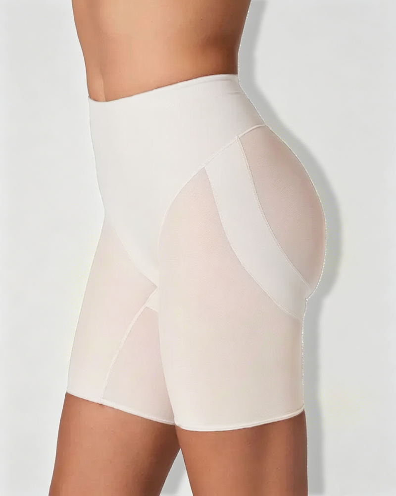 Pantalones cortos de compresión de cintura alta con efecto levanta glúteos y malla (Preventa)