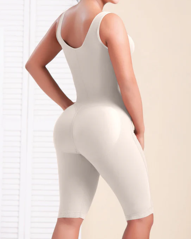 Fajas con control de barriga para mujer, cierre frontal, cremallera lateral, faja corporal completa, mono posparto