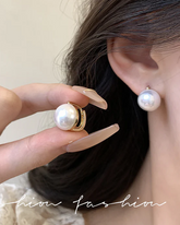 Pendientes de perla versátiles y sencillos con aguja de plata 925