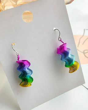 Pendientes elegantes degradados coloridos en espiral