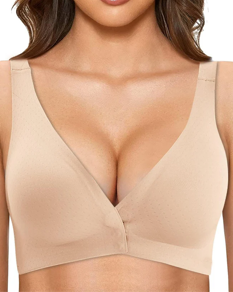 Brasier push up para mujer Push Up Cobertura completa Cuello en V Halter sexy