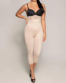 Faja de control de barriga de pierna larga y cintura alta