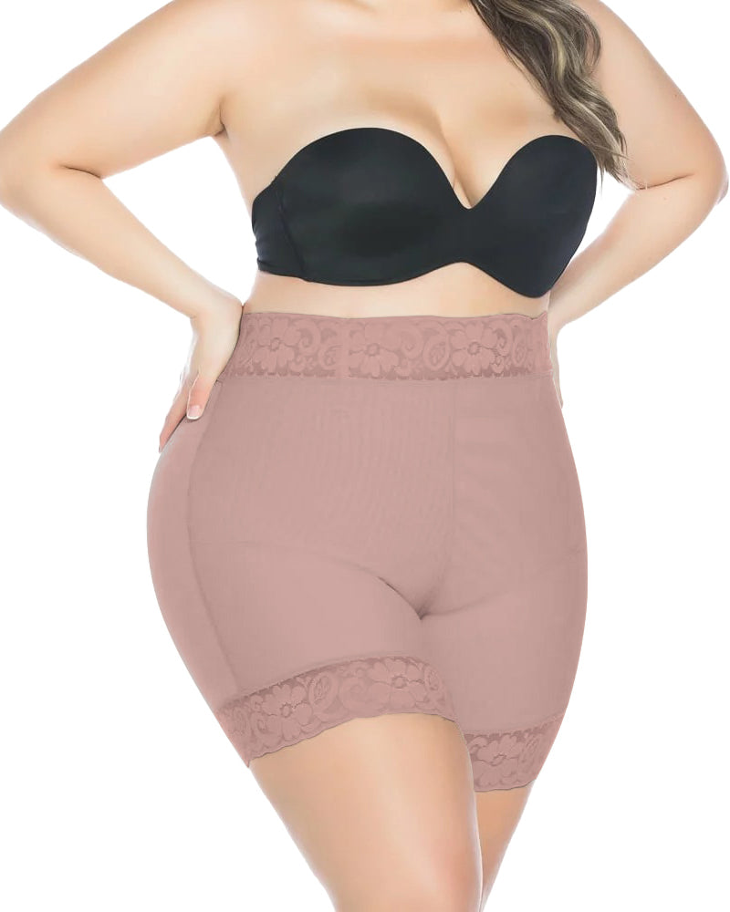 Shorts de tiro alto sin costuras para levantamiento de glúteos