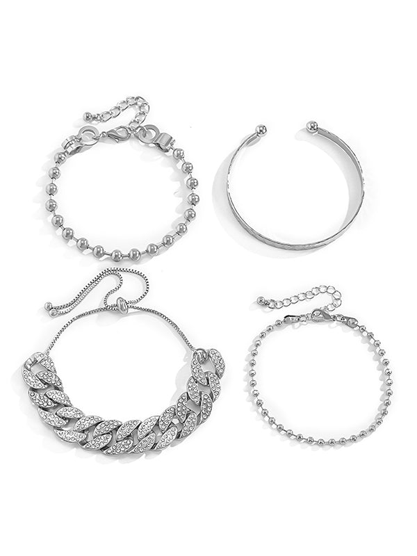Pulsera multicapa con hebilla cubana ajustable individualmente