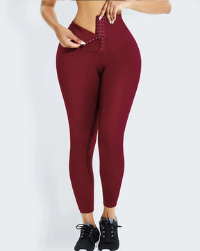 Hooks 3 filas leggings con corsé de fitness de cintura alta