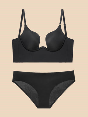 Liftup low back plunge bra brasier con relleno ligero que realza el escote ropa interior
