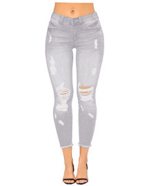 Pantalones vaqueros rasgados de mujer