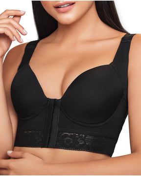 Mujer Push Up Back Support Cierre frontal Gancho Figura completa Bras Postura