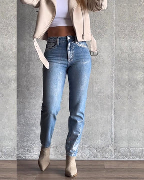 Jeans Cónicos Metálicos