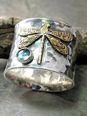 Anillo de aleación de animales de libélula vintage