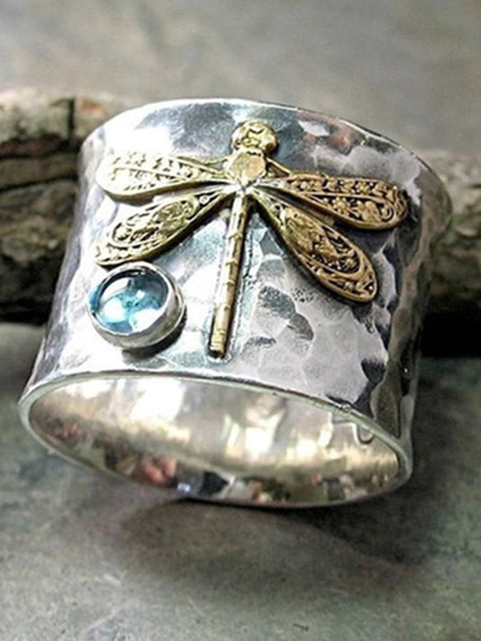 Anillo de aleación de animales de libélula vintage