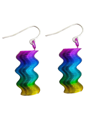 Pendientes elegantes degradados coloridos en espiral