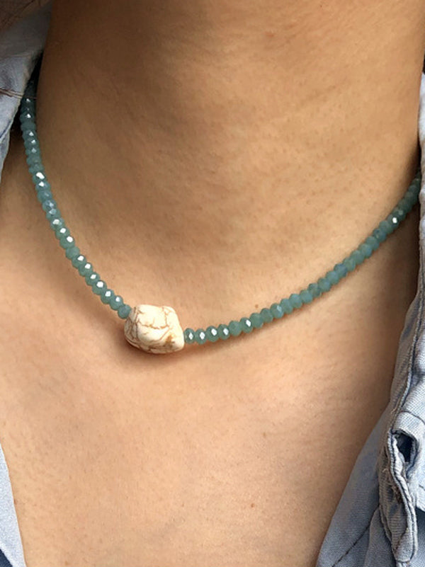 Collar multicapa de cuentas bohemias punk doradas