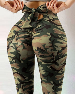 Leggings de yoga con diseño de lazo estampado