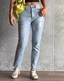 Jeans Cónicos Metálicos