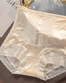 Bragas de encaje sin costuras de cintura alta