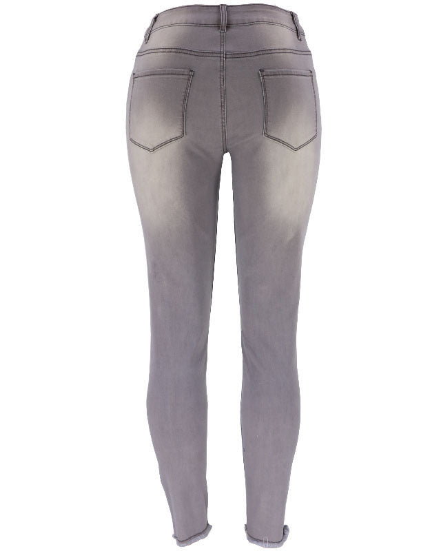 Pantalones vaqueros rasgados de mujer
