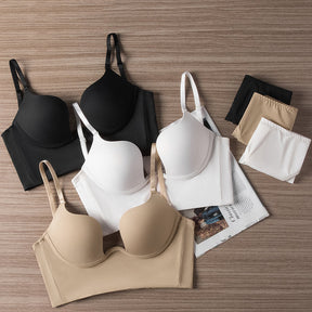 Liftup low back plunge bra brasier con relleno ligero que realza el escote ropa interior