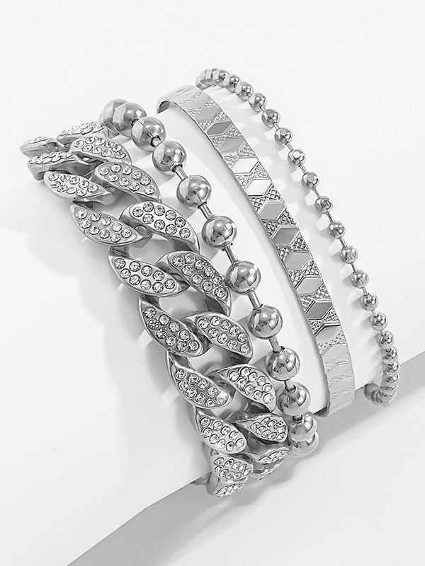 Pulsera multicapa con hebilla cubana ajustable individualmente