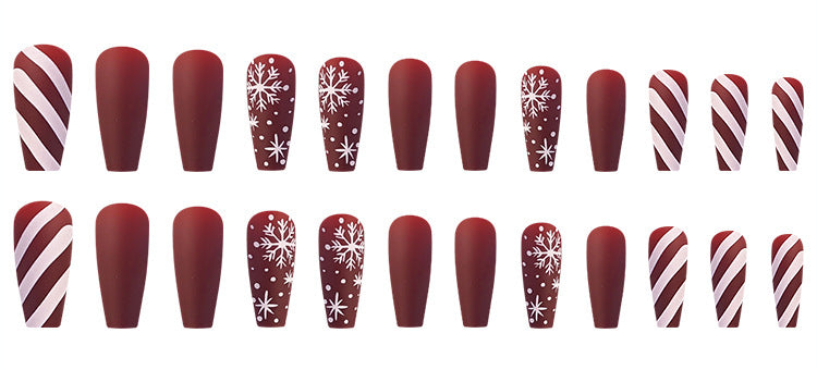 Parches de uñas a cuadros simples navideños