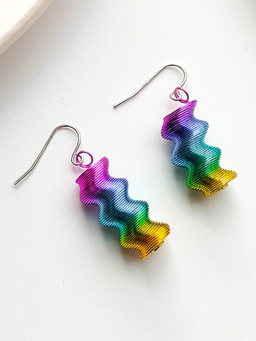 Pendientes elegantes degradados coloridos en espiral