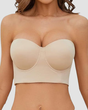 Brasier bandeau con espalda baja y espalda descubierta