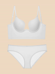 Liftup low back plunge bra brasier con relleno ligero que realza el escote ropa interior