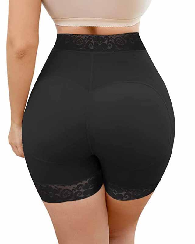 Pantalones cortos con control de barriga y push up de encaje