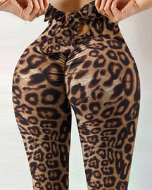 Leggings de yoga con diseño de lazo estampado