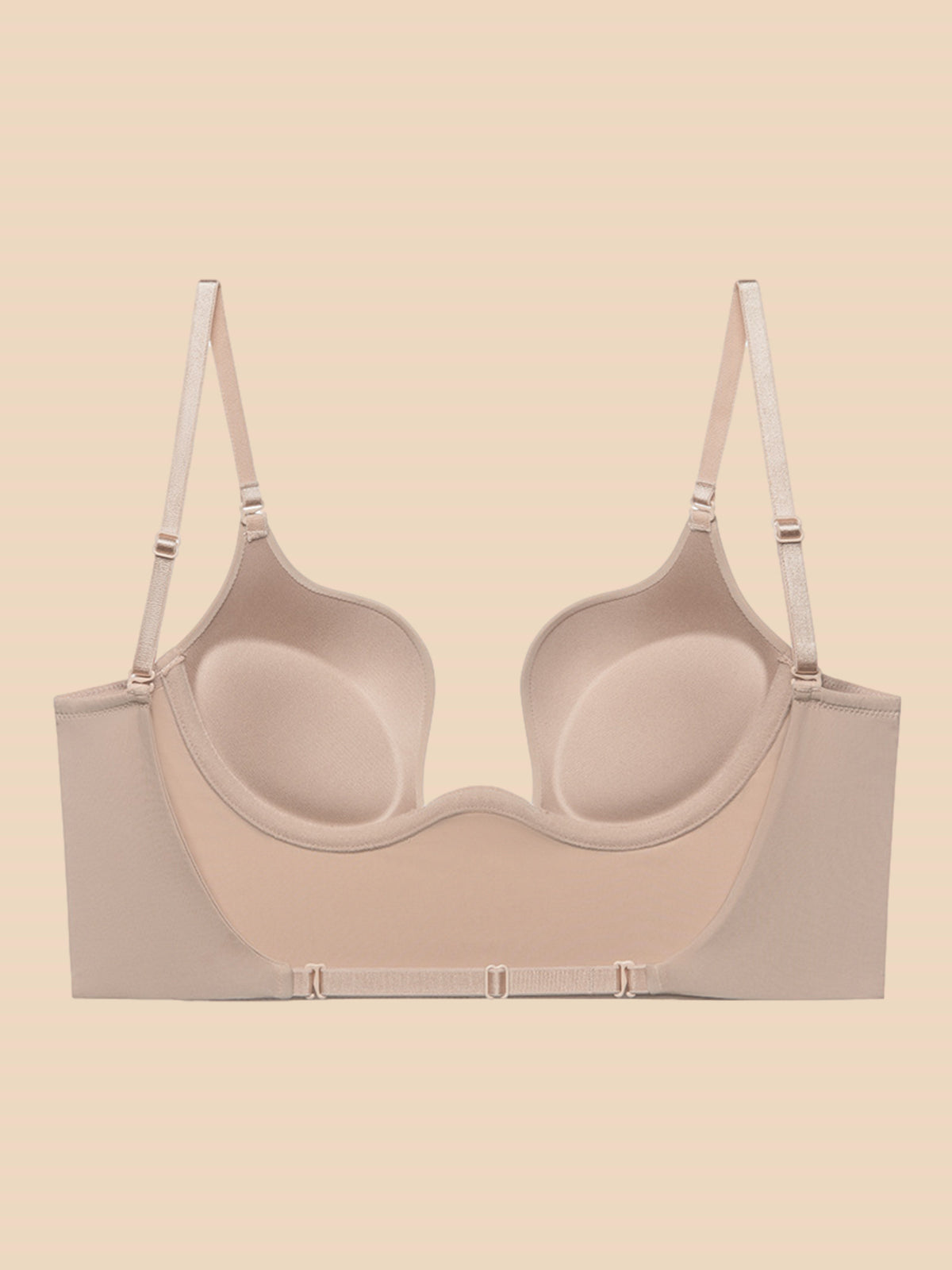 Liftup low back plunge bra brasier con relleno ligero que realza el escote ropa interior