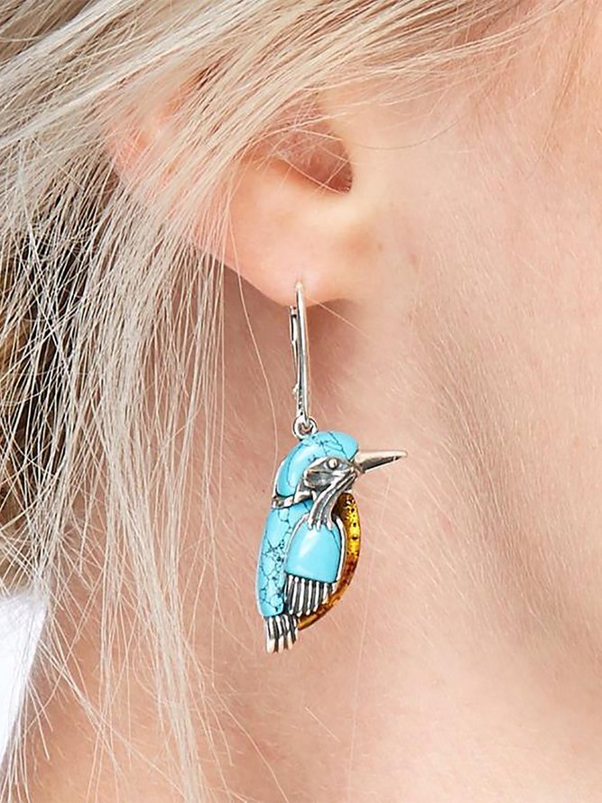 Pendientes de aleación de pájaro vintage