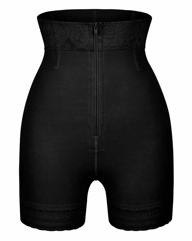 Pantalones cortos con control de barriga y push up de encaje