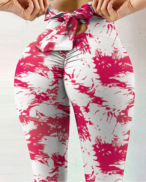 Leggings de yoga con diseño de lazo estampado
