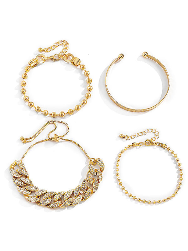 Pulsera multicapa con hebilla cubana ajustable individualmente