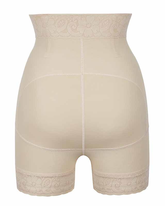 Pantalones cortos con control de barriga y push up de encaje
