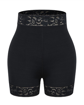 Pantalones cortos moldeadores de cintura media con ropa interior de control de barriga de encaje antideslizante para mujeres levantador de glúteos