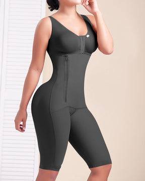 Fajas con control de barriga para mujer, cierre frontal, cremallera lateral, faja corporal completa, mono posparto