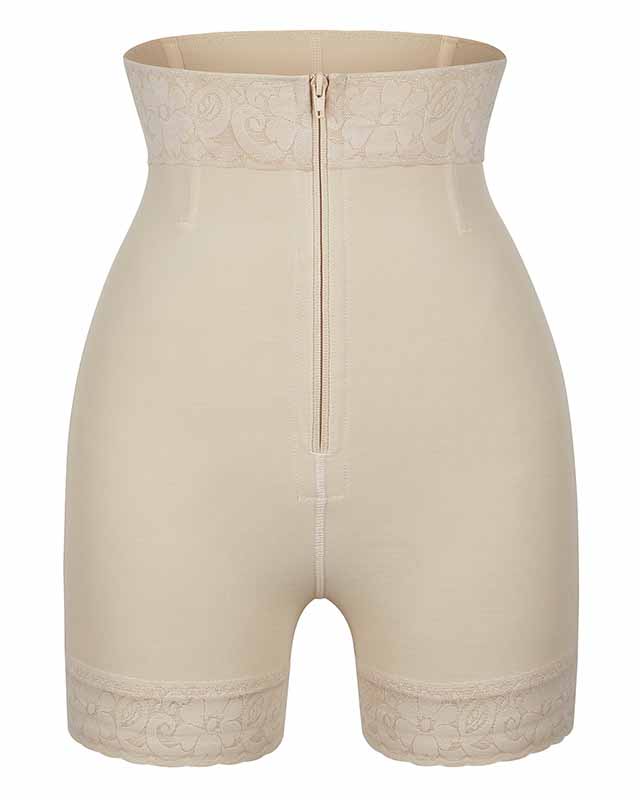 Pantalones cortos con control de barriga y push up de encaje