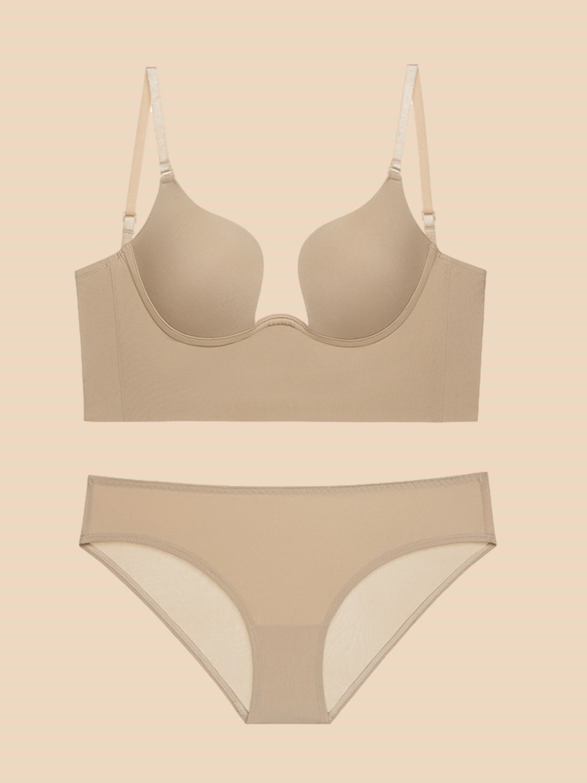 Liftup low back plunge bra brasier con relleno ligero que realza el escote ropa interior