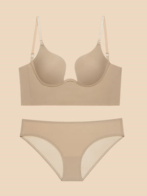 Liftup low back plunge bra brasier con relleno ligero que realza el escote ropa interior