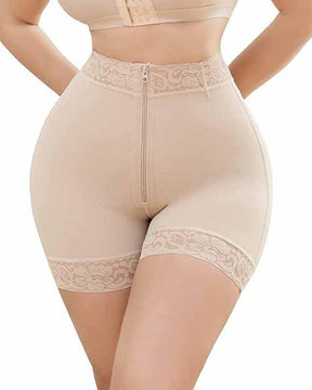 Pantalones cortos con control de barriga y push up de encaje