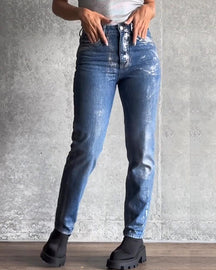 Jeans Cónicos Metálicos