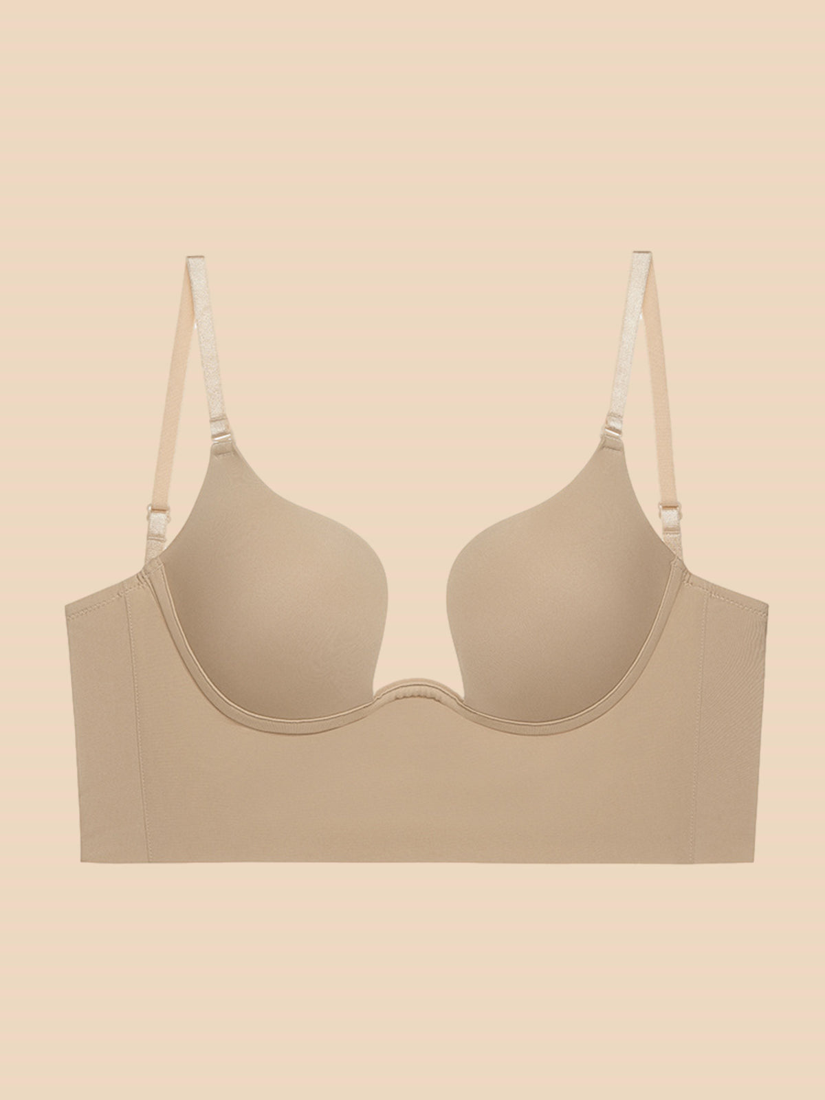 Liftup low back plunge bra brasier con relleno ligero que realza el escote ropa interior
